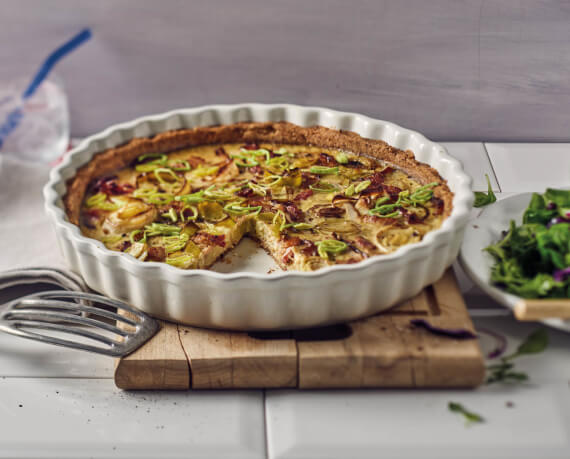 Paleo-Quiche mit Lauch und Speck