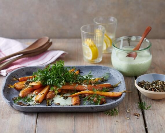 Salat mit gerösteten Karotten