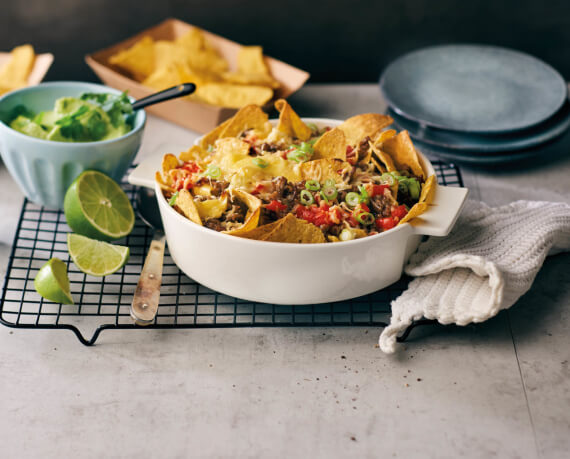 Überbackene Nachos mit Hack