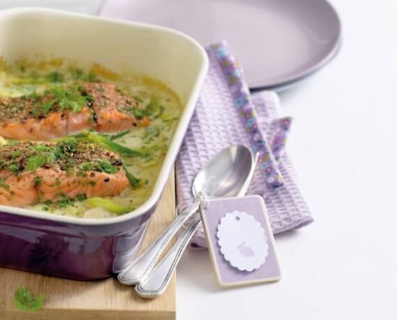Gebackener Lachs auf Fenchelgemüse für 4 Personen von lidl-kochen.de