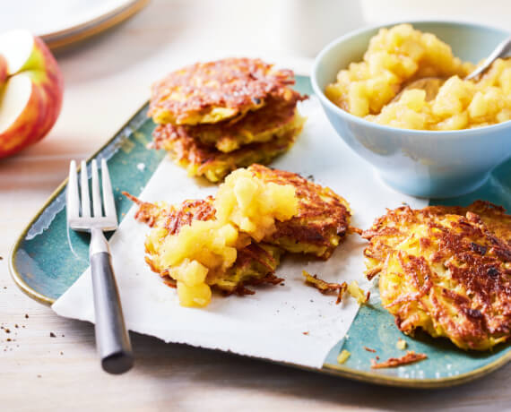 Kartoffel Apfel Reibekuchen Mit Gurkendip - Rezepte Suchen