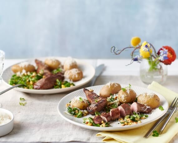 Lammfilets mit Parmesan-Kartoffeln