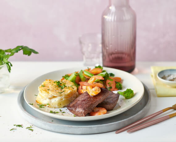 Surf and Turf mit Straußensteak