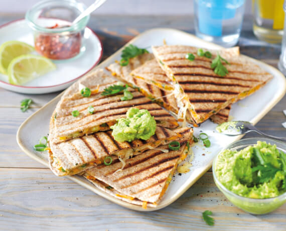 Vegane Quesadillas mit Guacamole