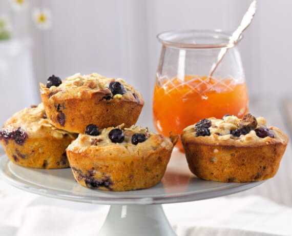 Müsli-Muffins mit Heidelbeeren