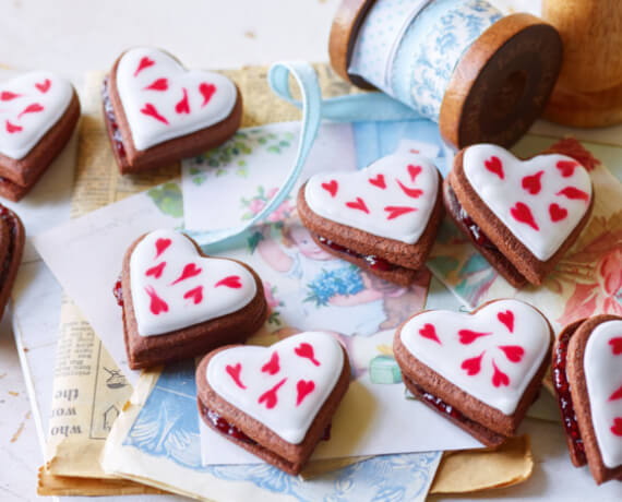 Schokoherzen mit Marmelade