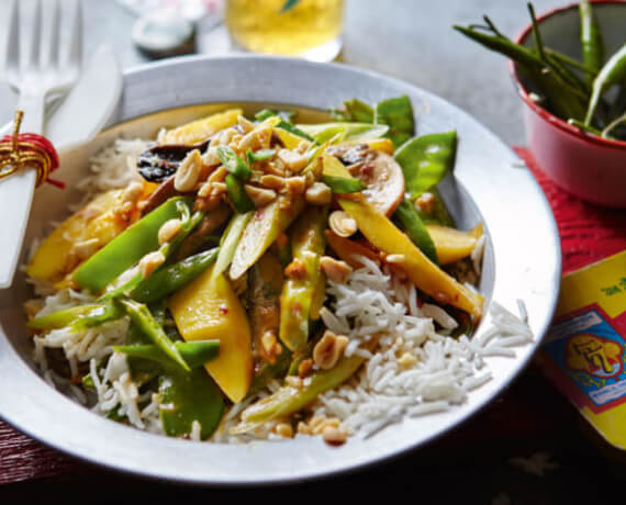 Mango-Erdnuss-Pfanne mit Reis - Rezept | LIDL Kochen