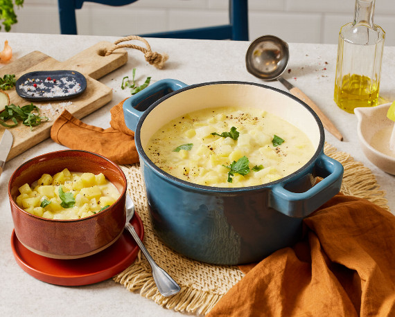 Kartoffel-Kohlrabi-Suppe mit Senf