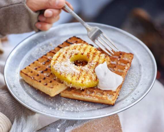 Waffeln mit Kokos-Ananas