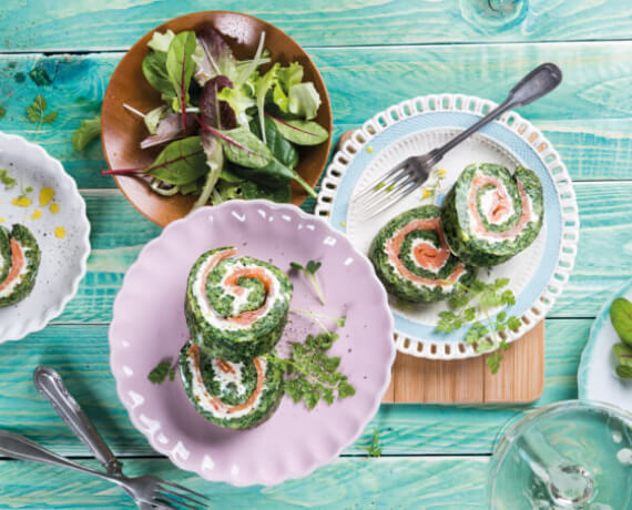 Lachs-Spinat-Rolle