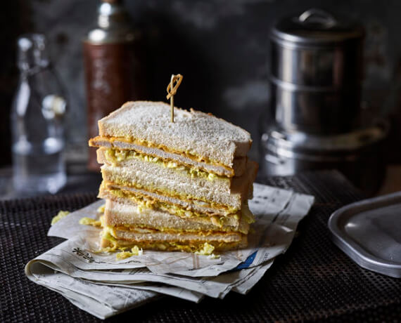 Schnitzel-Sandwich mit Senfmayo