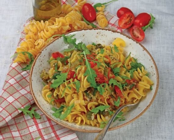 Fusilli mit Mozzarella-Rucola-Sauce