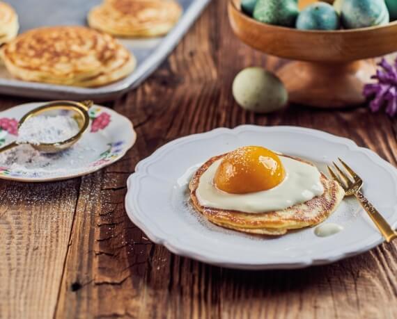 Vegane Pfirsich-Pancakes