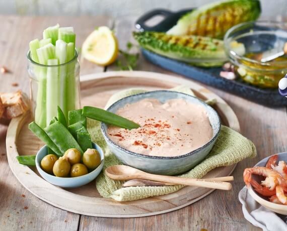 Paprika-Feta-Dip zum Grillen