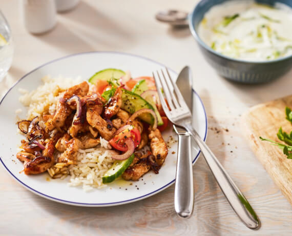 Gyros vom Hähnchen mit Zaziki