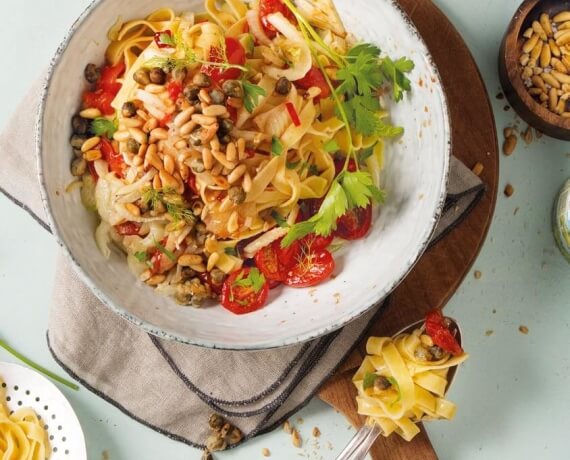 [Schnell &amp; einfach] Pasta Tagliatelle Tomaten Kapern | LIDL Kochen