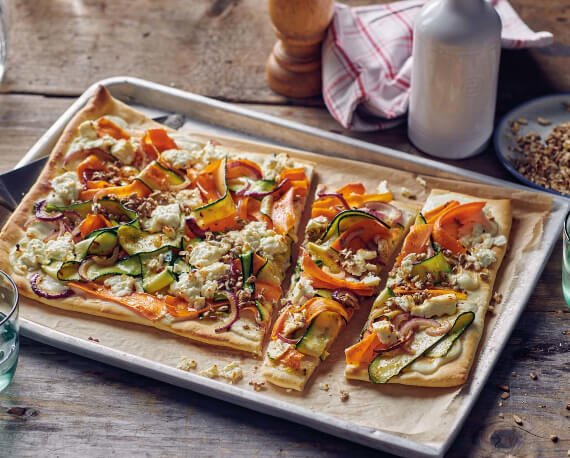 [Schnell &amp; einfach] Helle Pizza mit Gemüse und Feta | LIDL Kochen