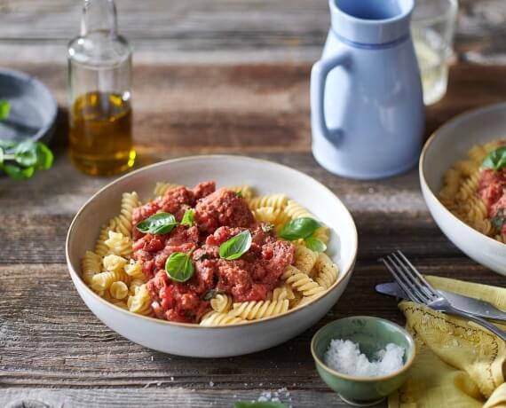 Fusilli mit veganer Bolognese