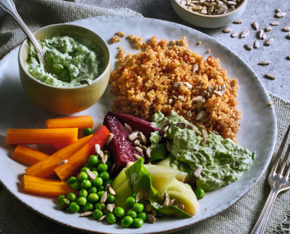Gedämpftes Gemüse mit Quinoa