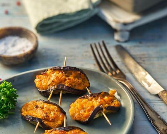 Gefüllte Auberginen-Röllchen - Monsieur Cuisine Rezept