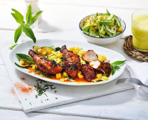 Jerk Rub Chicken mit Mango-Salsa