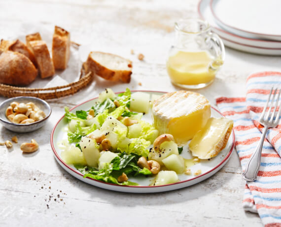 Gebratener Camembert mit Melonen-Salat