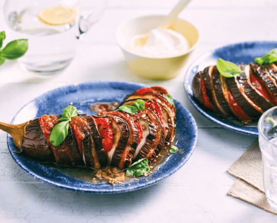 Gefüllte Aubergine aus dem Ofen