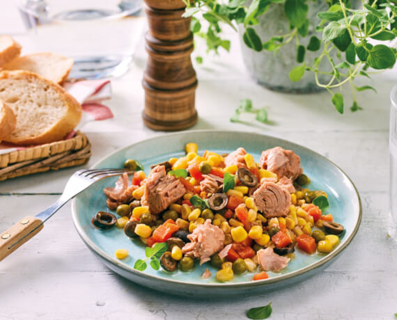 Thunfischsalat „Western“ mit Baguette