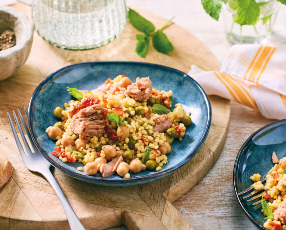 Thunfischsalat „Couscous“ mit Baguette