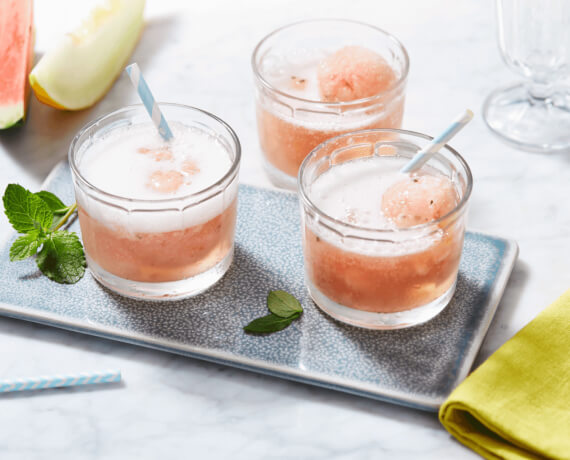 Melonensorbet mit Minze