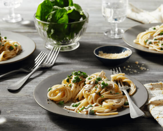 Spaghetti Carbonara mit Sahne