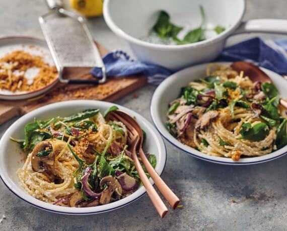 Vegane-Zitronen Spaghetti mit Cashew-Sauce