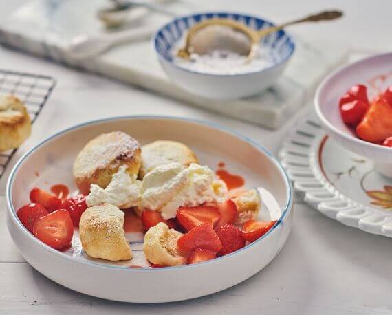 Erdbeerkuchen als Shortcake