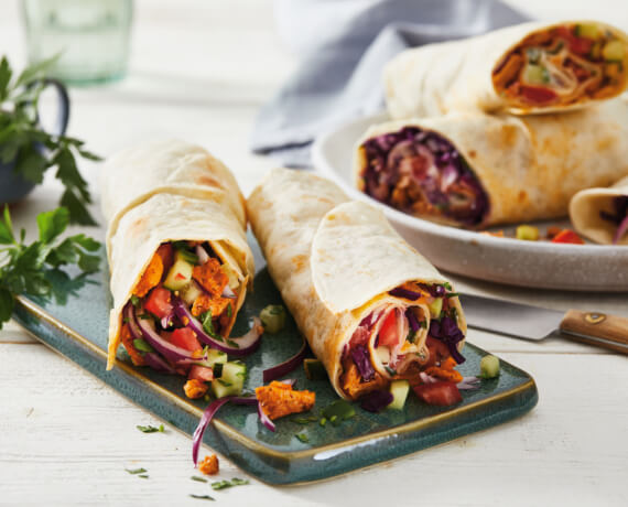 Veganer Dürüm-Wrap mit Vemondo Gyros