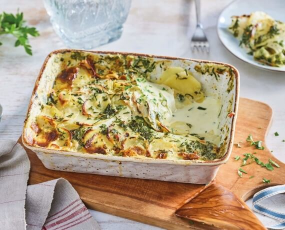 Kartoffel-Kohlrabi-Gratin