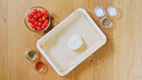 Dies ist Schritt Nr. 4 der Anleitung, wie man das Rezept Pasta alla Norma mit Aubergine, Tomaten und gebackenem Frischkäse zubereitet.