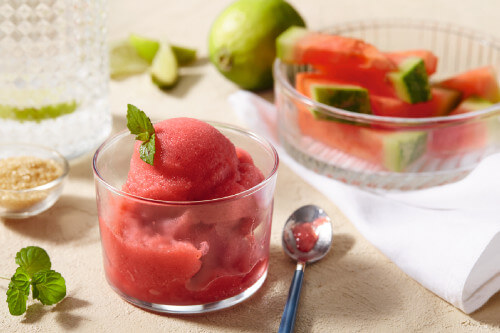 Wassermelonen-Sorbet mit Minznote