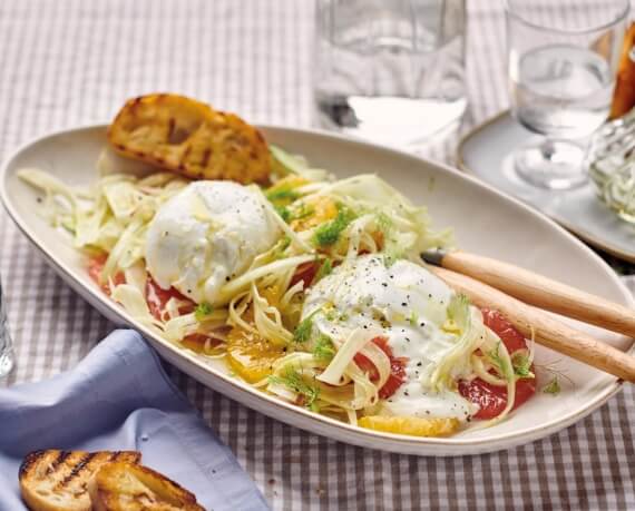 Burrata mit Fenchelsalat und Zitrusfrüchten