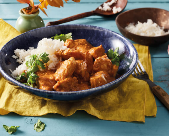 Butter Chicken mit Basmatireis und Koriander