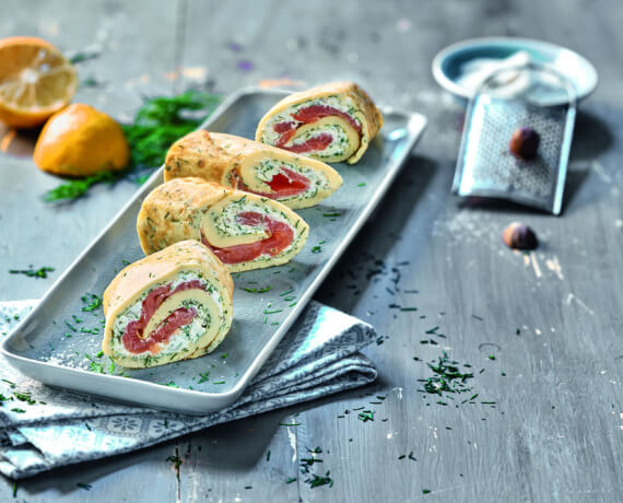 Oopsie-Rolle mit Lachs und Dill