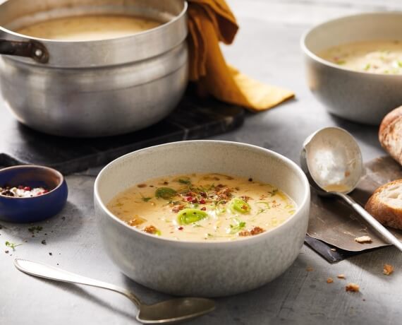 Vegane Lauch-Creme-Suppe