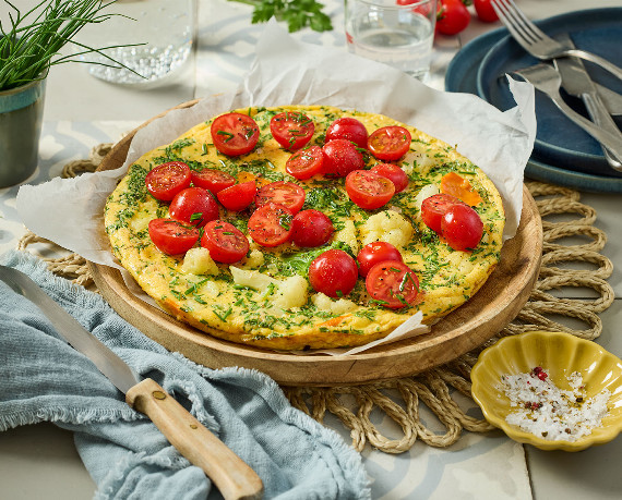 Gemüse-Frittata mit Kresse