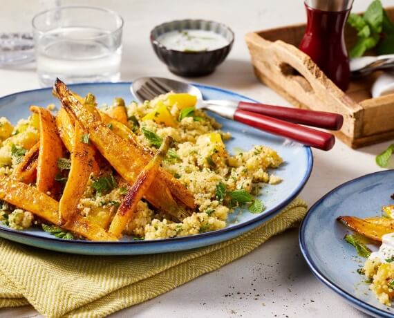 Orangen-Couscous mit Ras-el-Hanout-Karotten