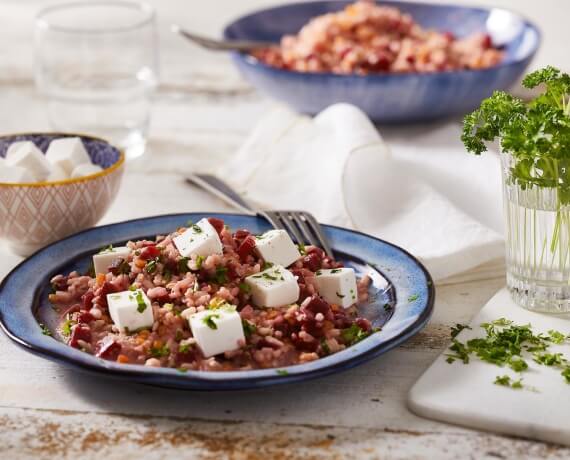 Linsen-Quinoa-Risotto mit Wurzelgemüse