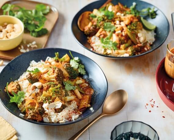 Stir-fry mit Brokkoli und Cashewkernen