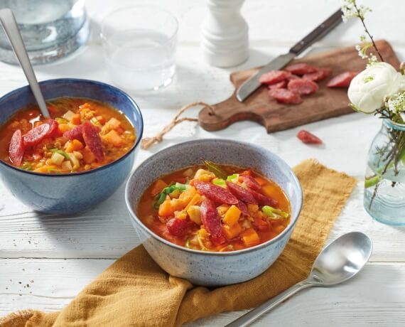 Linsensuppe mit Süßkartoffeln