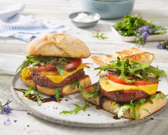 Veganer Burger „Italian“ mit Rucola