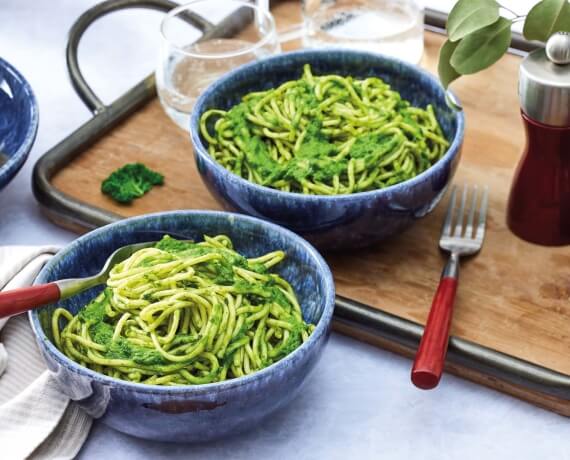 Pasta mit Grünkohl-Pesto