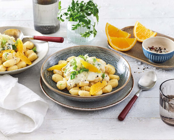 Gnocchi und Fenchel in Orangensauce