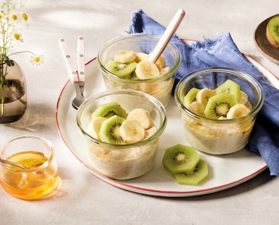 Porridge mit Kiwi und Banane